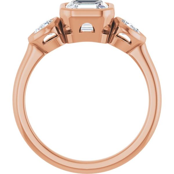 Bezel-Set Three-Stone Engagement Ring Image 2 Blocher Jewelers Ellwood City, PA