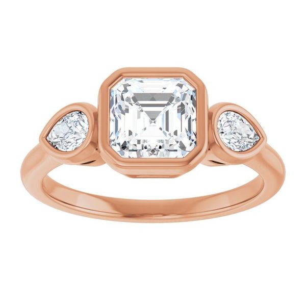 Bezel-Set Three-Stone Engagement Ring Image 3 Blocher Jewelers Ellwood City, PA