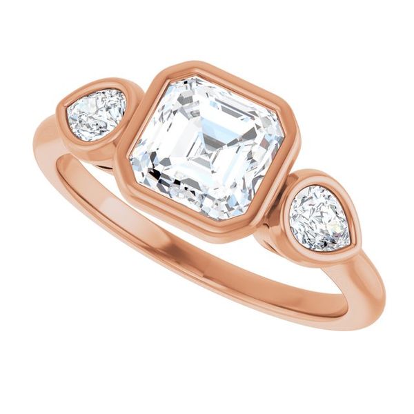 Bezel-Set Three-Stone Engagement Ring Image 5 Blocher Jewelers Ellwood City, PA