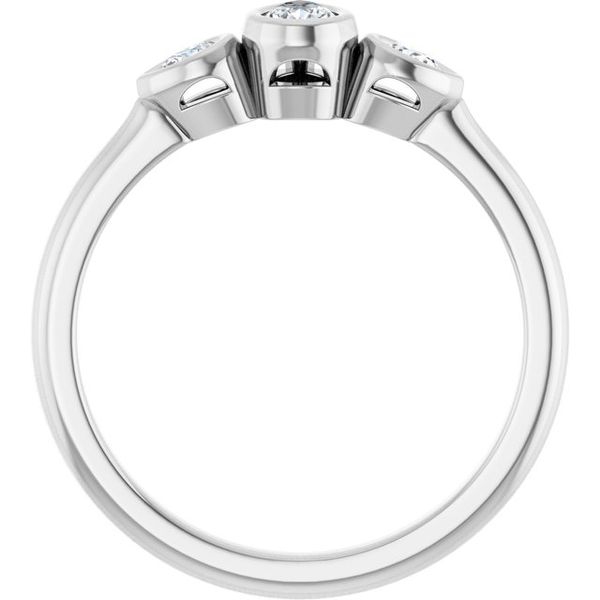 Bezel-Set Three-Stone Engagement Ring Image 2 Blue Water Jewelers Saint Augustine, FL