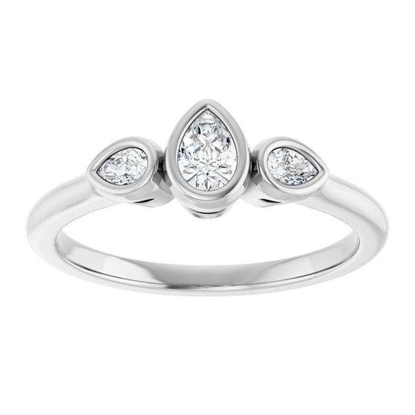 Bezel-Set Three-Stone Engagement Ring Image 3 Blue Water Jewelers Saint Augustine, FL