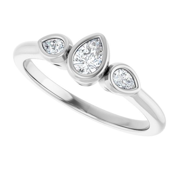 Bezel-Set Three-Stone Engagement Ring Image 5 Blue Water Jewelers Saint Augustine, FL