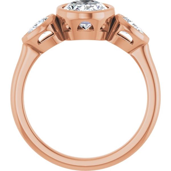 Bezel-Set Three-Stone Engagement Ring Image 2 Blue Water Jewelers Saint Augustine, FL
