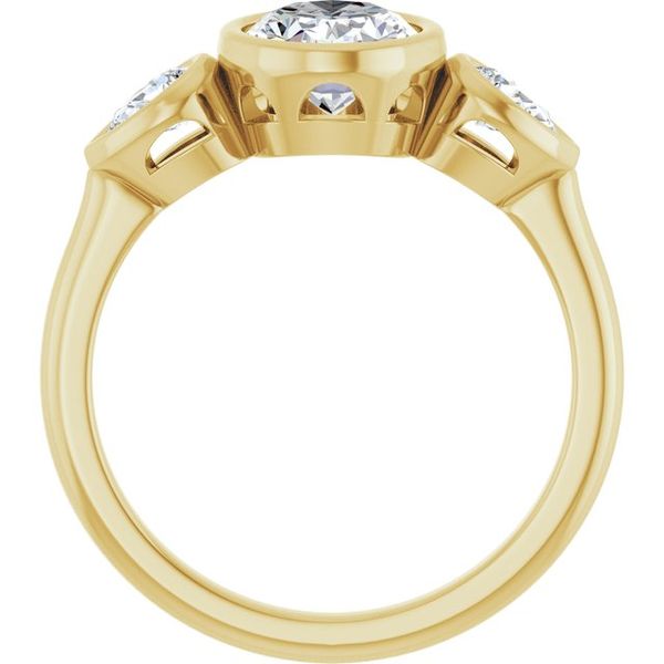 Bezel-Set Three-Stone Engagement Ring Image 2 Waddington Jewelers Bowling Green, OH