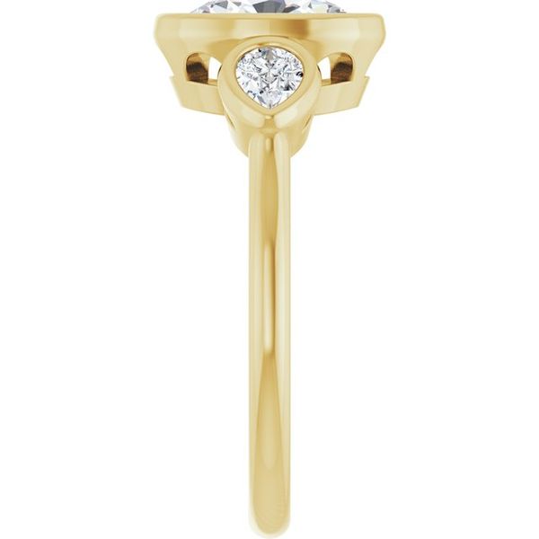 Bezel-Set Three-Stone Engagement Ring Image 4 Waddington Jewelers Bowling Green, OH