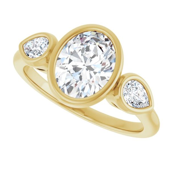 Bezel-Set Three-Stone Engagement Ring Image 5 Waddington Jewelers Bowling Green, OH