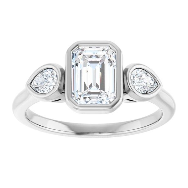 Bezel-Set Three-Stone Engagement Ring Image 3 Segner's Jewelers Fredericksburg, TX