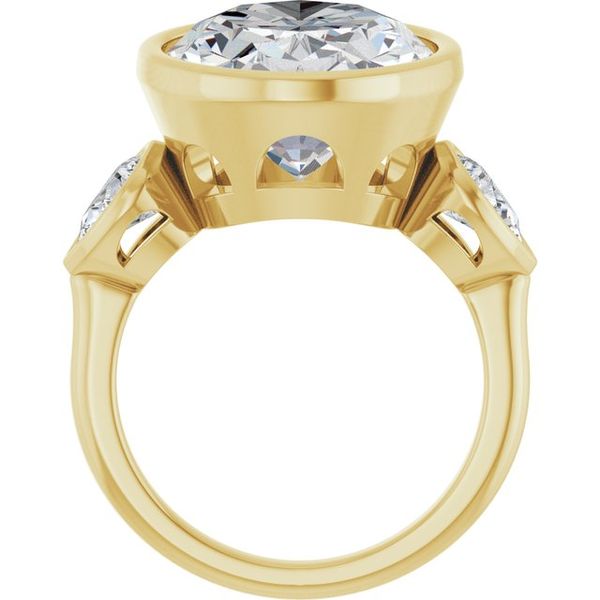 Bezel-Set Three-Stone Engagement Ring Image 2 Waddington Jewelers Bowling Green, OH