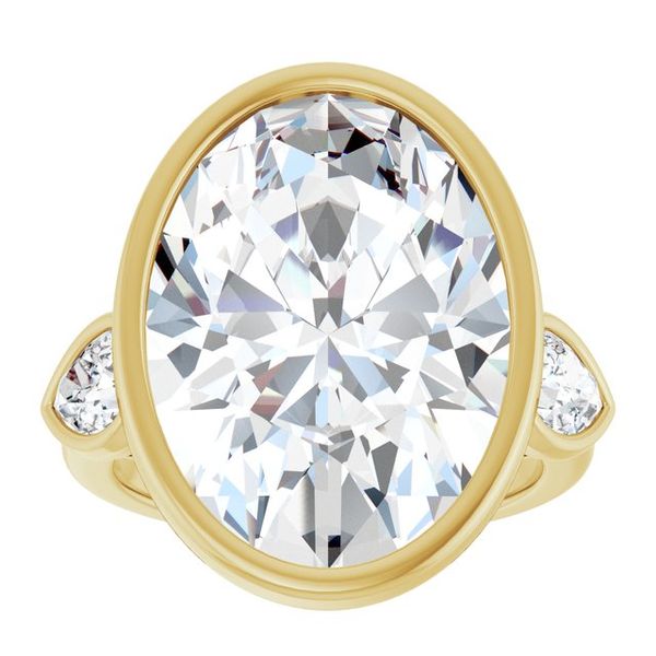 Bezel-Set Three-Stone Engagement Ring Image 3 Waddington Jewelers Bowling Green, OH