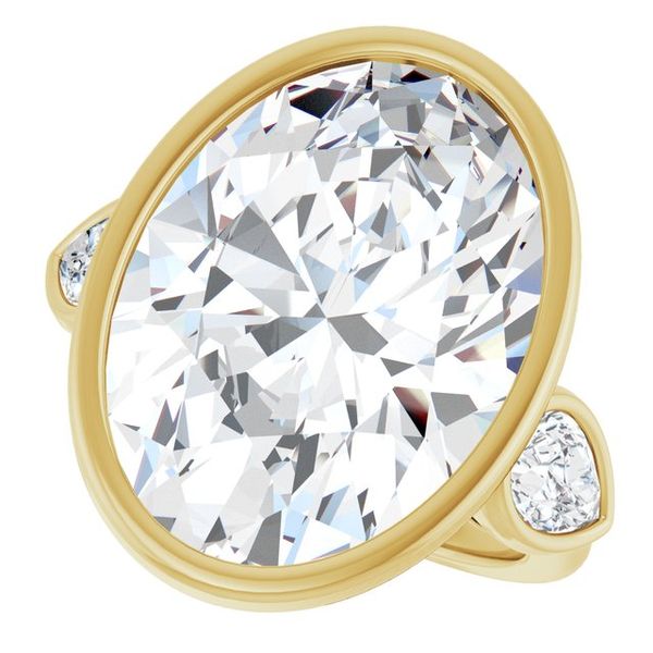 Bezel-Set Three-Stone Engagement Ring Image 5 Waddington Jewelers Bowling Green, OH