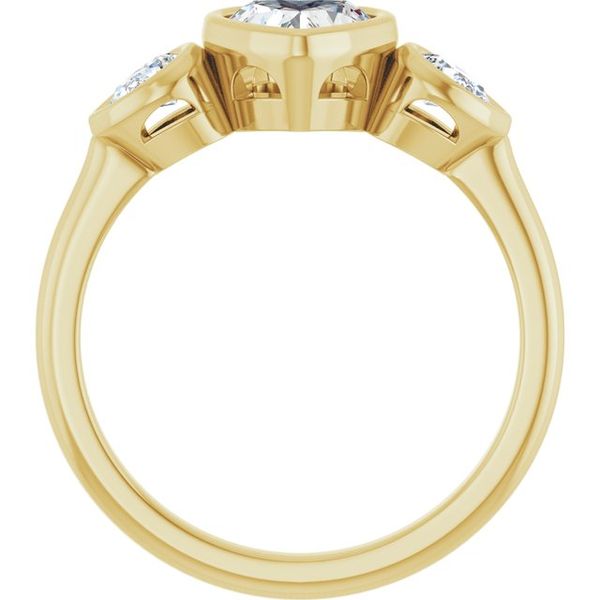Bezel-Set Three-Stone Engagement Ring Image 2 Waddington Jewelers Bowling Green, OH