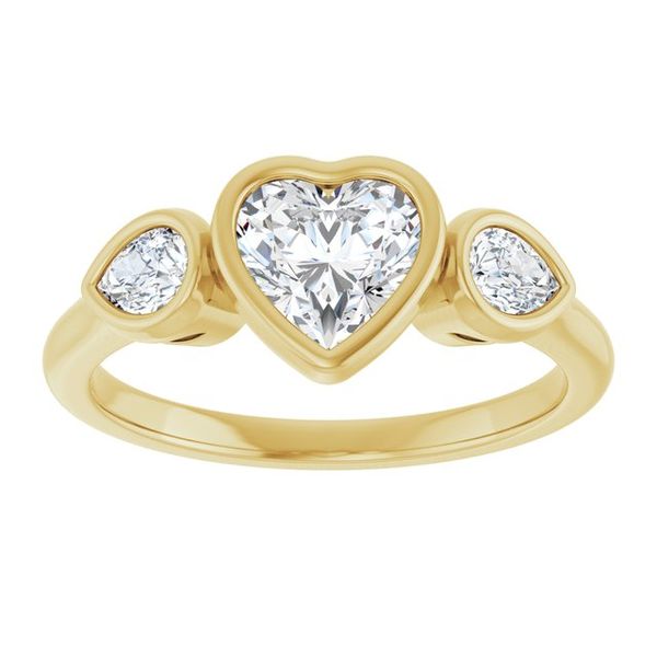 Bezel-Set Three-Stone Engagement Ring Image 3 Waddington Jewelers Bowling Green, OH