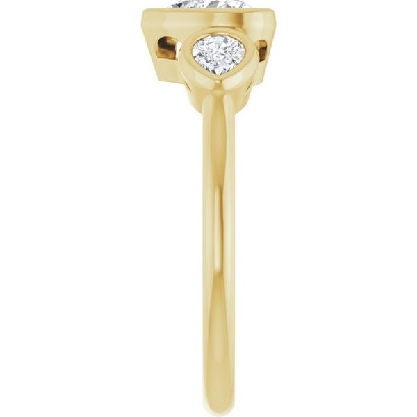 Bezel-Set Three-Stone Engagement Ring Image 4 Waddington Jewelers Bowling Green, OH