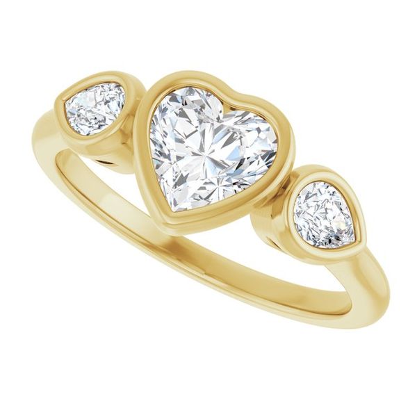 Bezel-Set Three-Stone Engagement Ring Image 5 Waddington Jewelers Bowling Green, OH