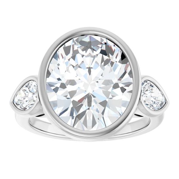 Bezel-Set Three-Stone Engagement Ring Image 3 Colonial Jewelers of Easton Easton, MD