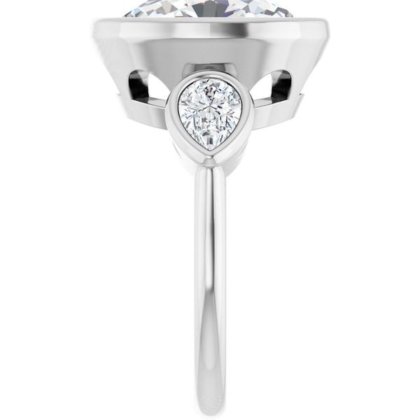 Bezel-Set Three-Stone Engagement Ring Image 4 Colonial Jewelers of Easton Easton, MD