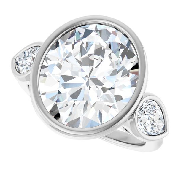 Bezel-Set Three-Stone Engagement Ring Image 5 Colonial Jewelers of Easton Easton, MD