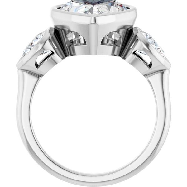 Bezel-Set Three-Stone Engagement Ring Image 2 Blue Water Jewelers Saint Augustine, FL