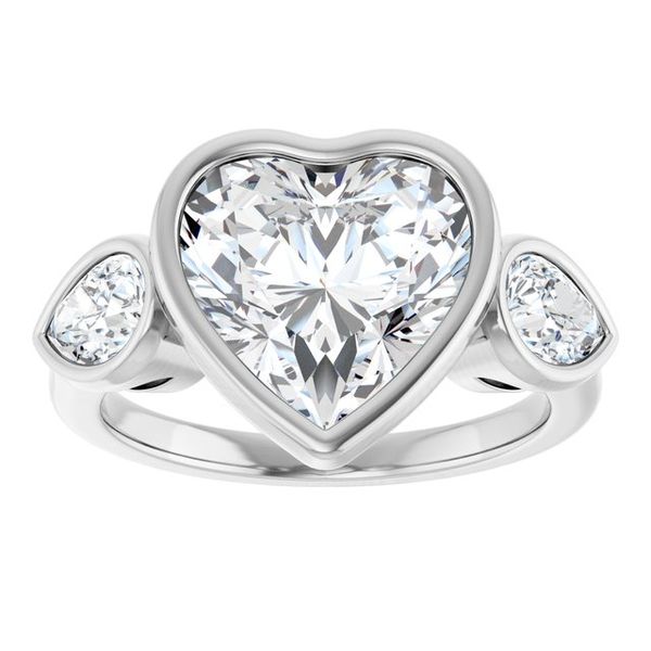 Bezel-Set Three-Stone Engagement Ring Image 3 Blue Water Jewelers Saint Augustine, FL
