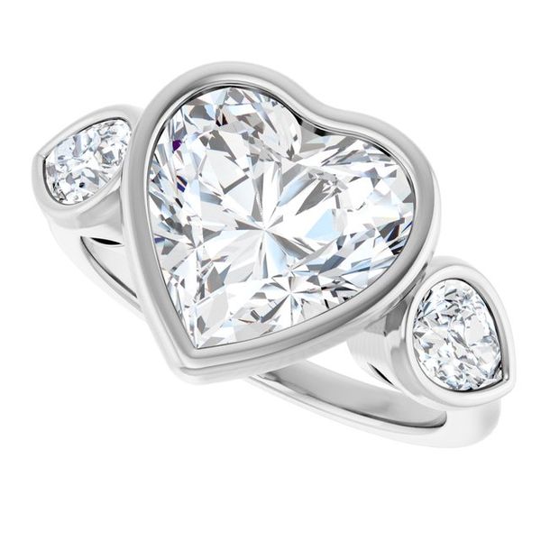 Bezel-Set Three-Stone Engagement Ring Image 5 Blue Water Jewelers Saint Augustine, FL