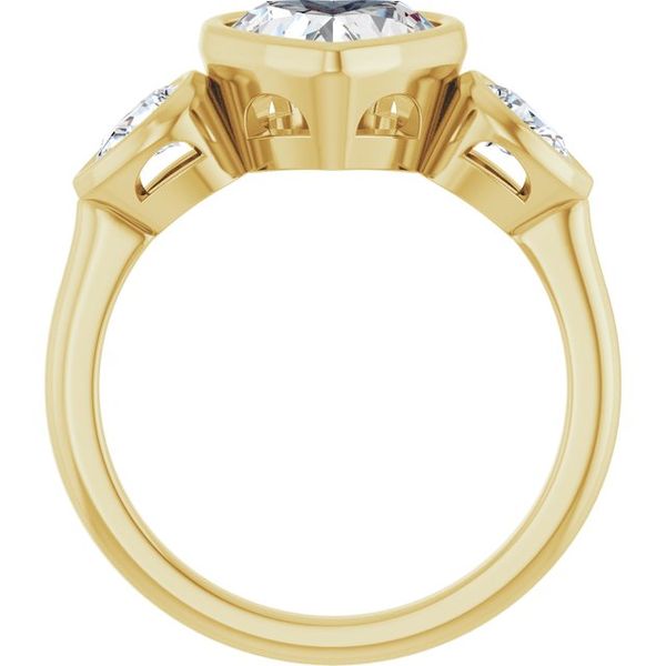Bezel-Set Three-Stone Engagement Ring Image 2 The Diamond Ring Co San Jose, CA