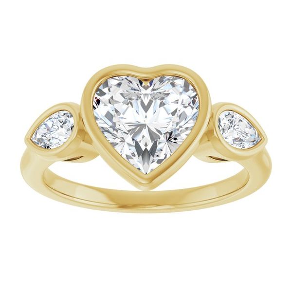 Bezel-Set Three-Stone Engagement Ring Image 3 The Diamond Ring Co San Jose, CA