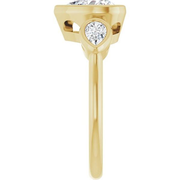 Bezel-Set Three-Stone Engagement Ring Image 4 The Diamond Ring Co San Jose, CA