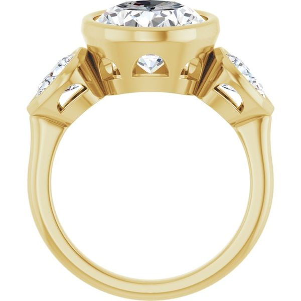 Bezel-Set Three-Stone Engagement Ring Image 2 Blue Water Jewelers Saint Augustine, FL