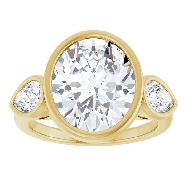 Bezel-Set Three-Stone Engagement Ring Image 3 Blue Water Jewelers Saint Augustine, FL