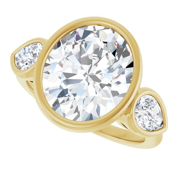 Bezel-Set Three-Stone Engagement Ring Image 5 Blue Water Jewelers Saint Augustine, FL