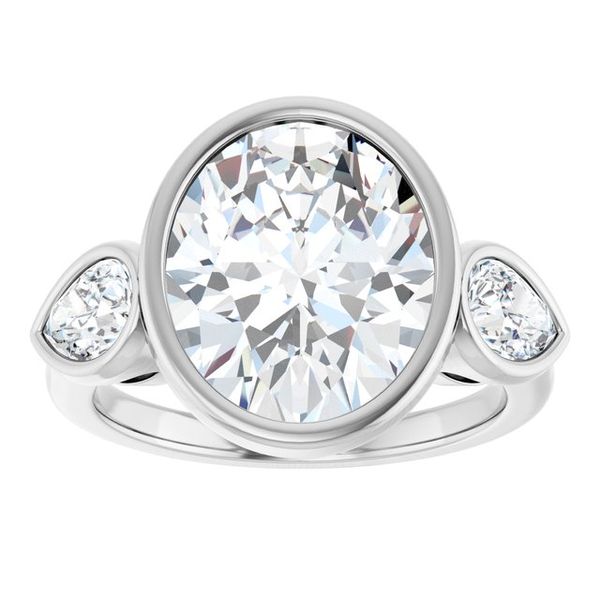 Bezel-Set Three-Stone Engagement Ring Image 3 Colonial Jewelers of Easton Easton, MD