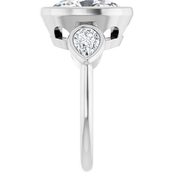 Bezel-Set Three-Stone Engagement Ring Image 4 Colonial Jewelers of Easton Easton, MD