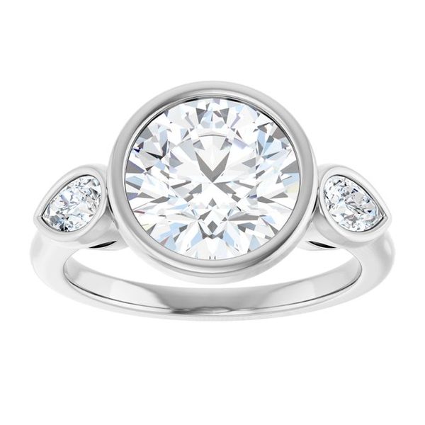 Bezel-Set Three-Stone Engagement Ring Image 3 Blue Water Jewelers Saint Augustine, FL