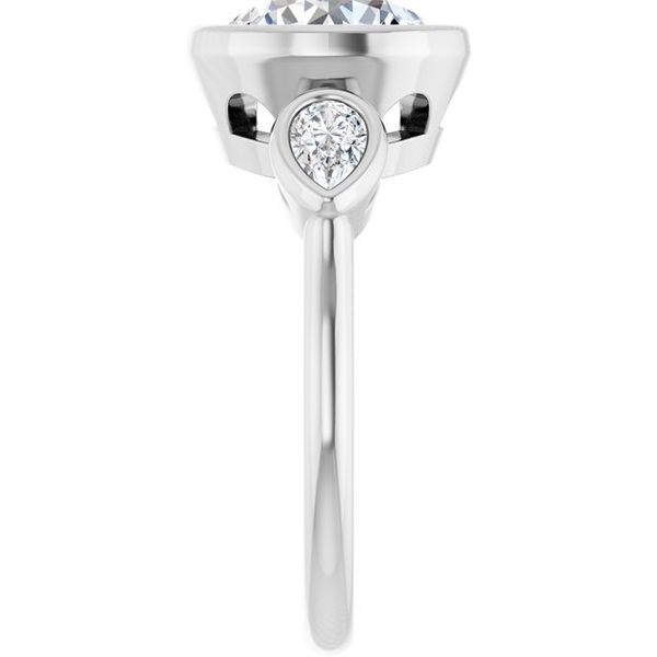 Bezel-Set Three-Stone Engagement Ring Image 4 Blue Water Jewelers Saint Augustine, FL