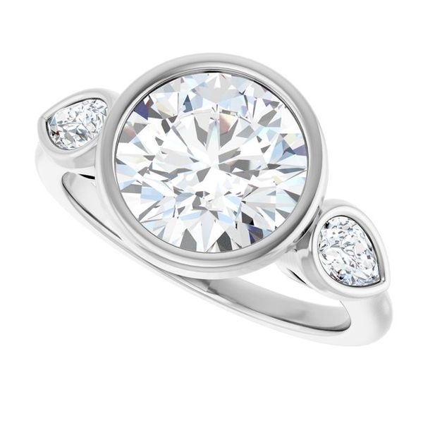 Bezel-Set Three-Stone Engagement Ring Image 5 Blue Water Jewelers Saint Augustine, FL