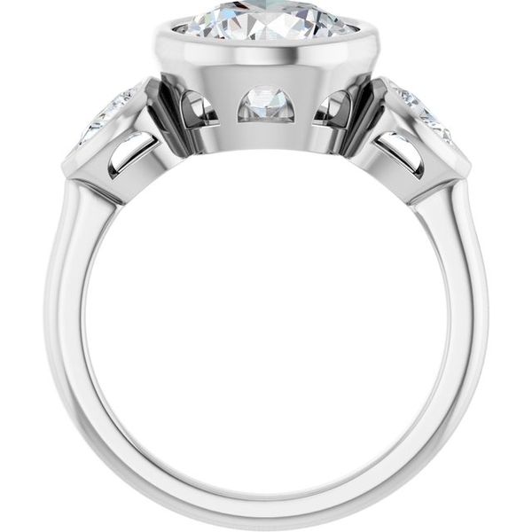 Bezel-Set Three-Stone Engagement Ring Image 2 Leitzel's Jewelry Myerstown, PA