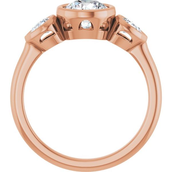 Bezel-Set Three-Stone Engagement Ring Image 2 Blocher Jewelers Ellwood City, PA