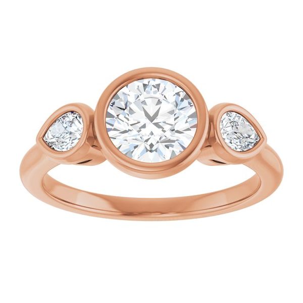 Bezel-Set Three-Stone Engagement Ring Image 3 Blocher Jewelers Ellwood City, PA
