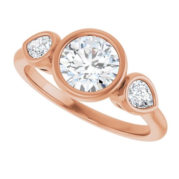 Bezel-Set Three-Stone Engagement Ring Image 5 Blocher Jewelers Ellwood City, PA