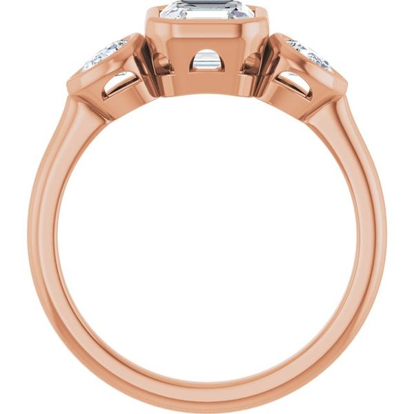 Bezel-Set Three-Stone Engagement Ring Image 2 Waddington Jewelers Bowling Green, OH