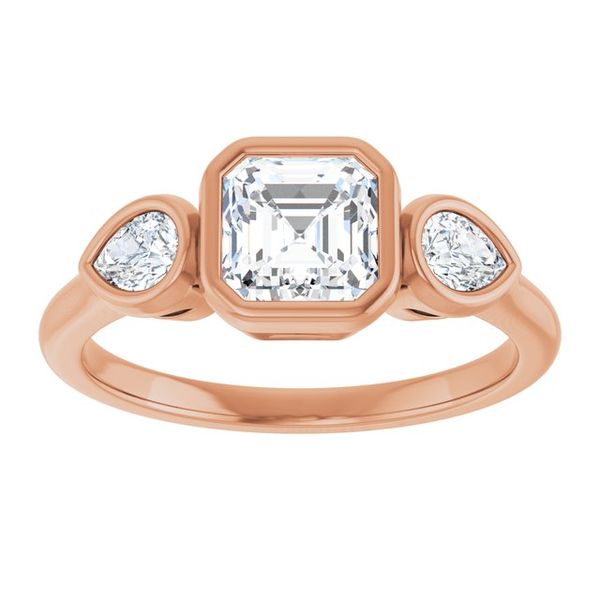 Bezel-Set Three-Stone Engagement Ring Image 3 Waddington Jewelers Bowling Green, OH