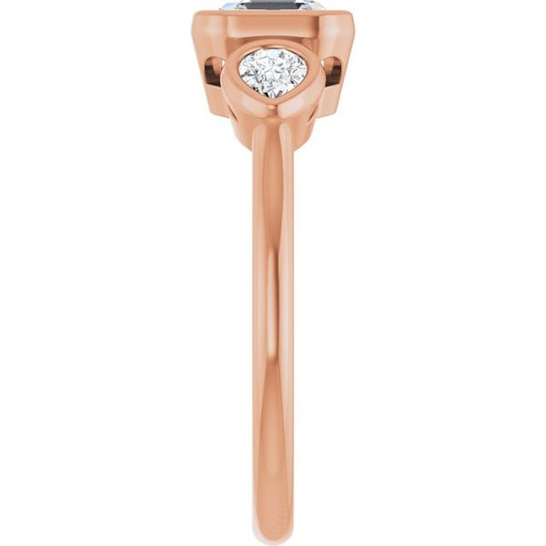 Bezel-Set Three-Stone Engagement Ring Image 4 Waddington Jewelers Bowling Green, OH