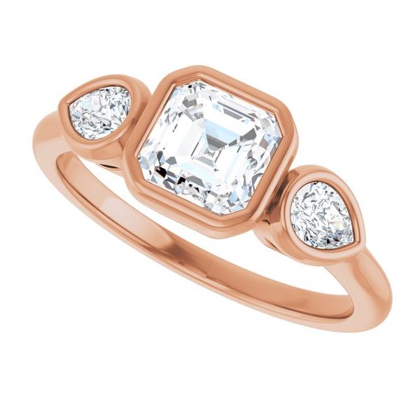 Bezel-Set Three-Stone Engagement Ring Image 5 Waddington Jewelers Bowling Green, OH