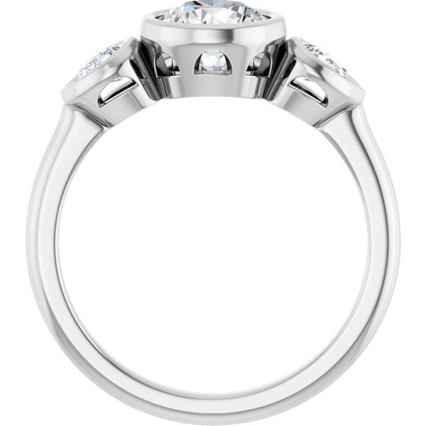 Bezel-Set Three-Stone Engagement Ring Image 2 Waddington Jewelers Bowling Green, OH