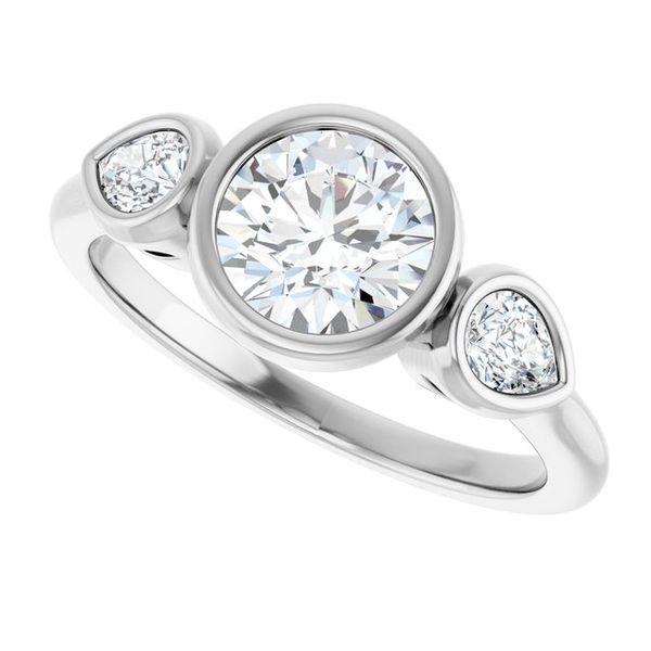 Bezel-Set Three-Stone Engagement Ring Image 5 Waddington Jewelers Bowling Green, OH