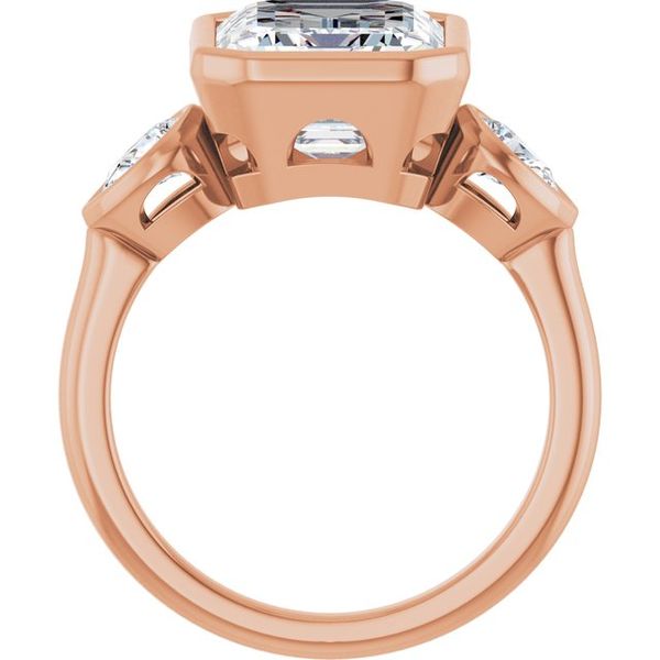 Bezel-Set Three-Stone Engagement Ring Image 2 Blocher Jewelers Ellwood City, PA