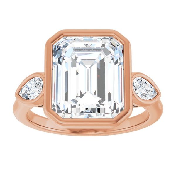 Bezel-Set Three-Stone Engagement Ring Image 3 Blocher Jewelers Ellwood City, PA
