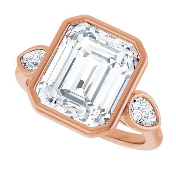 Bezel-Set Three-Stone Engagement Ring Image 5 Blocher Jewelers Ellwood City, PA