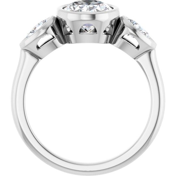 Bezel-Set Three-Stone Engagement Ring Image 2 Waddington Jewelers Bowling Green, OH