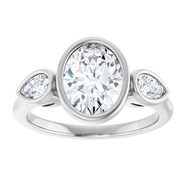 Bezel-Set Three-Stone Engagement Ring Image 3 Waddington Jewelers Bowling Green, OH